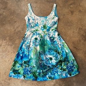 None West Pleated Floral Dress